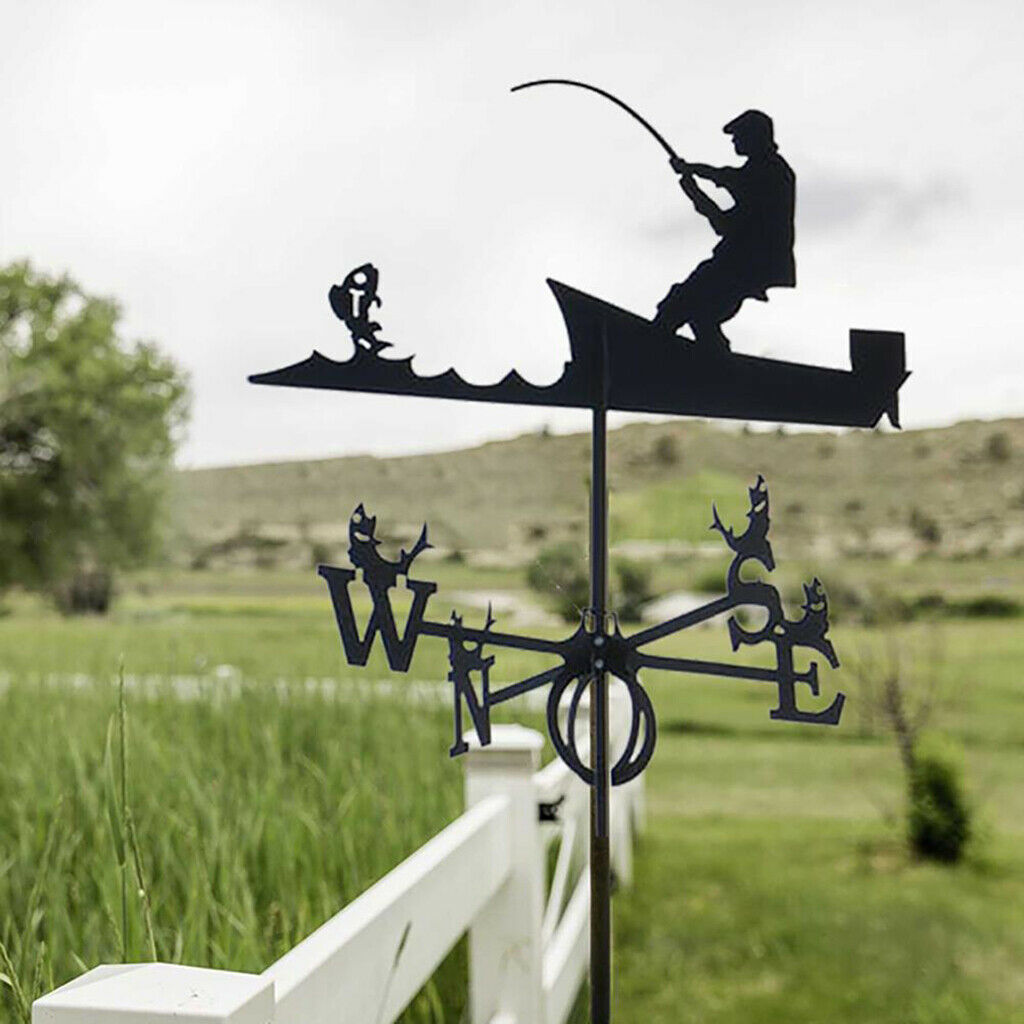Weathervane Weather Vane Outdoor Barn Stake Ornament Black 20inch Tall