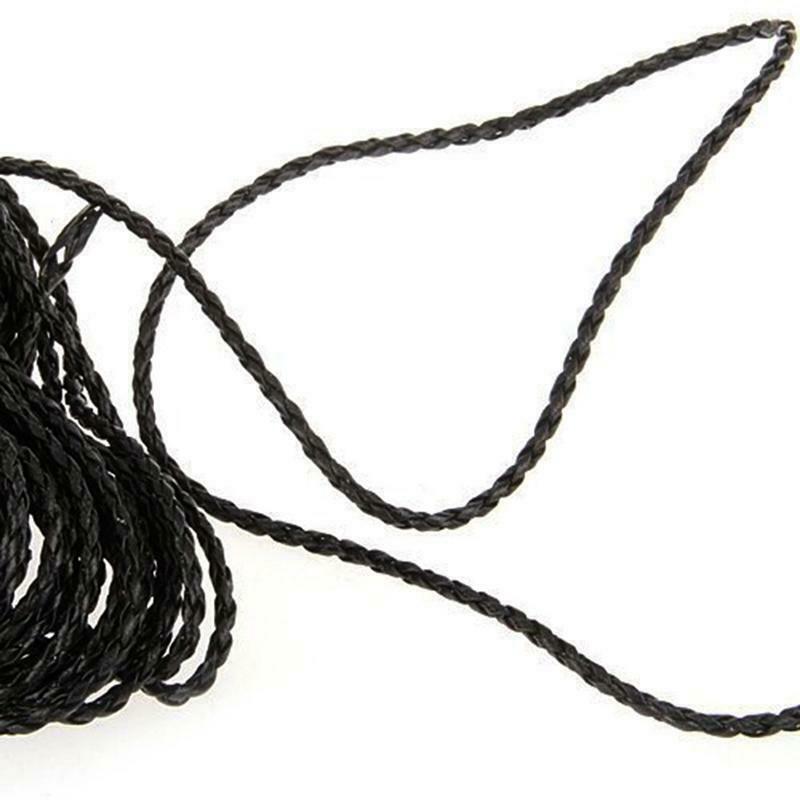 9M Black Leather Braided String Cord Chain 3MM Necklace Rope For Jewelry