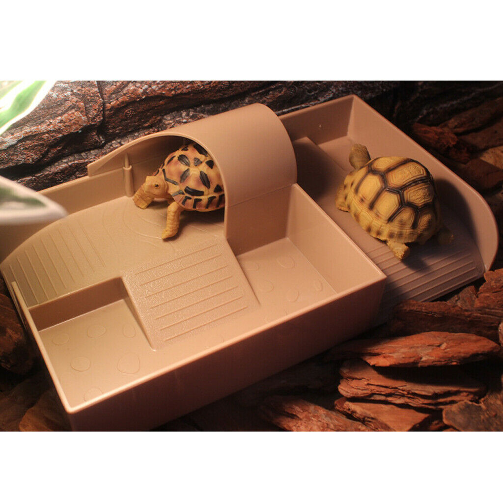 Reptile Turtle Pier Platform with Ramp Loaders Basking on Tank Terrace