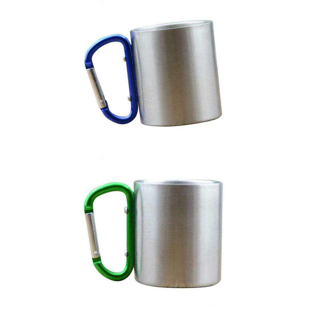 2pcs Healthy BPA Free Camping Portable Mugs Coffee Beer Cups Green&Blue 10oz