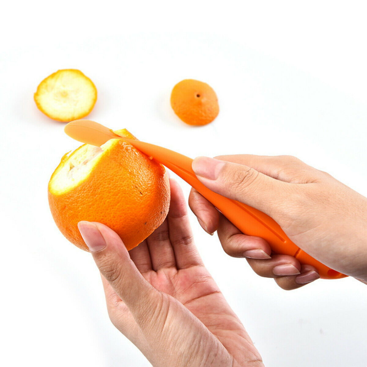 2PCS Easy Manual Fruit Citrus Orange Peeler Slicer Cutter Tool Kitchen Plastic