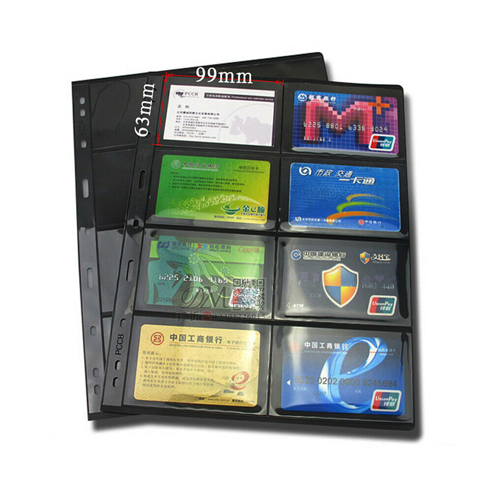 5Pcs 8 Grid Clear Double Sided Stamp Album Pages Coin Collection Storage Holder