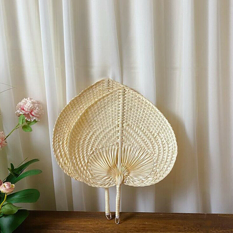 Handmade Straw Woven Fans Craft Summer Cooling Fan Bamboo Home Decorati.l8