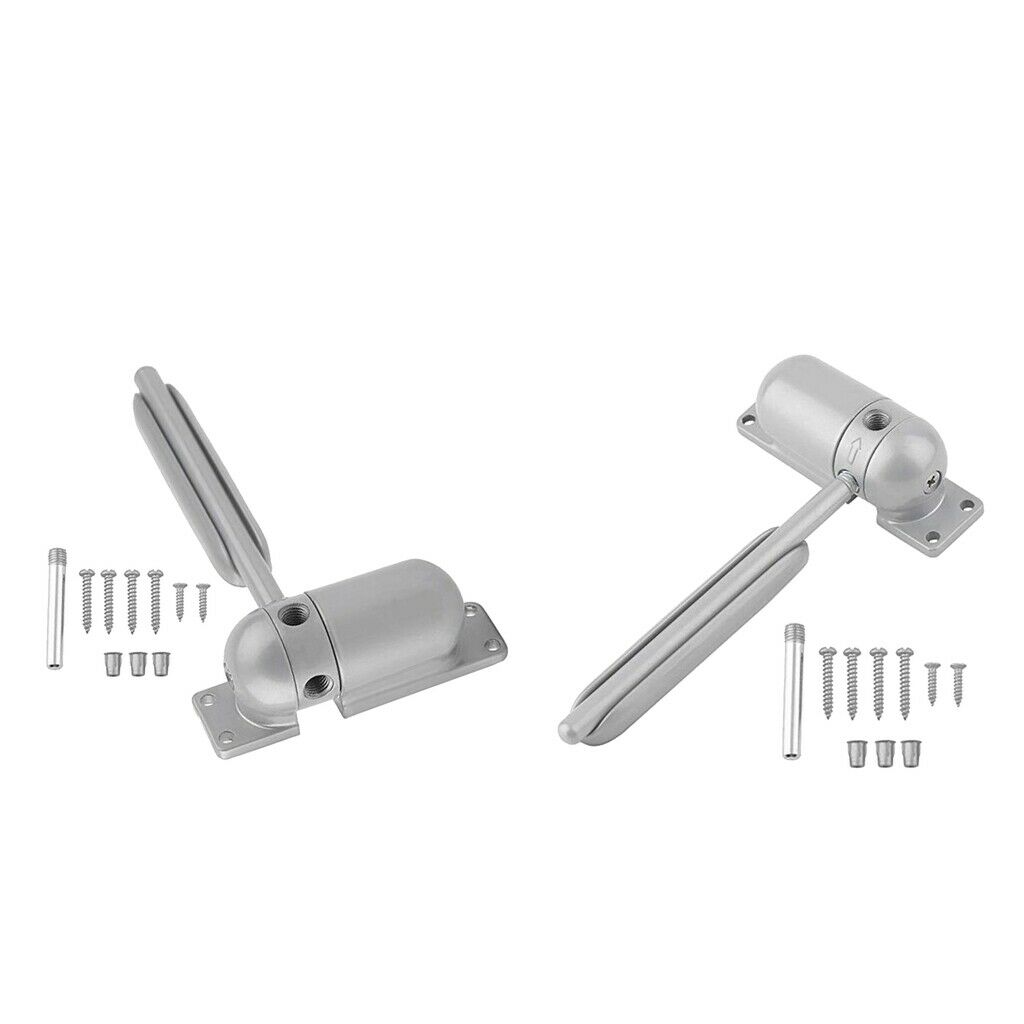 2x Zinc Alloy Door Closer Fire Rated Automobile Adjustable Door Stopper Gray