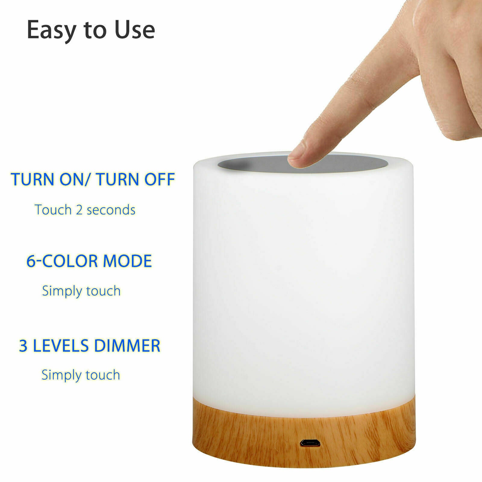 Touch Sensor LED Dimmable Table Lamp Baby Room Sleeping Aid Bedside Night Light