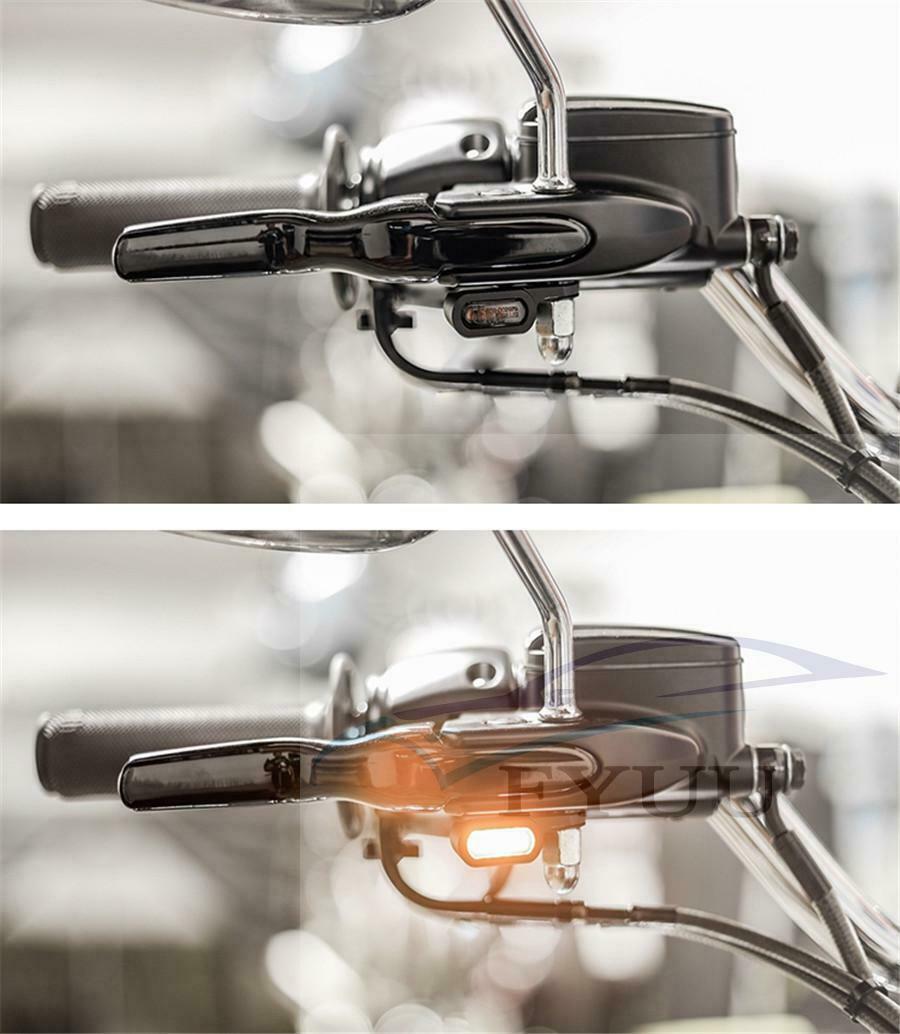 2X Motorcycle Amber LED Mini Turn Signal Indicator Running Light Lamp Full BLACK