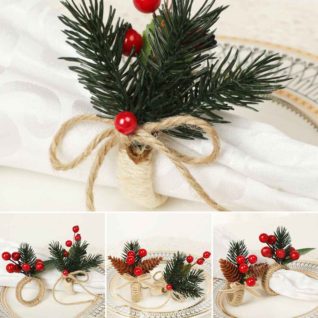 Set of 3 Pine Cone Napkin Holders Rings for Wedding Festival Decor Crafts