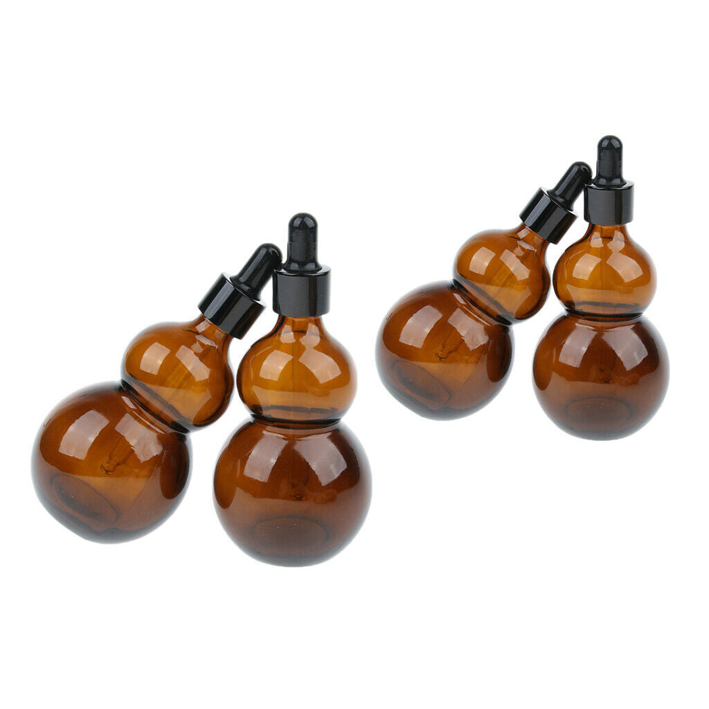 4 Pcs 50/100ml Empty Brown Glass Bottles with Dropper Pipette for Essential Oil