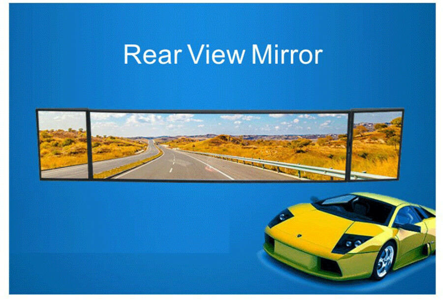 Car Rear View Mirror Wide Angle Panoramic Anti-dazzling Interior Curved Mirror