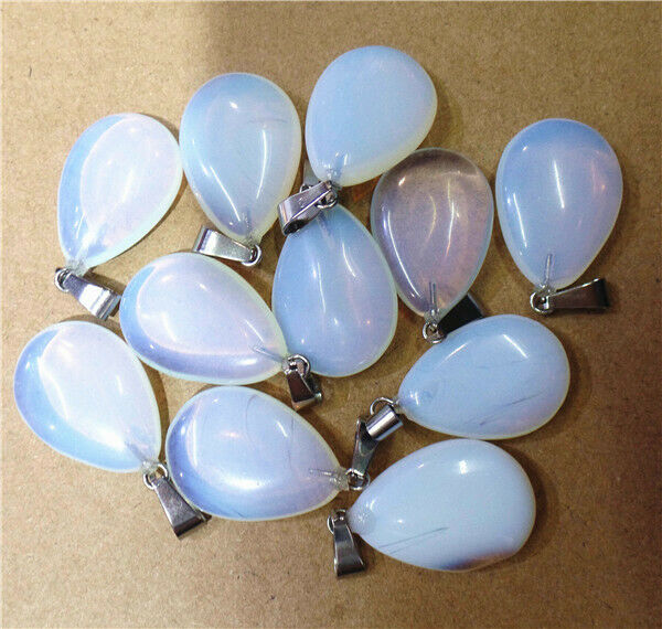 100Pcs 24x16x5mm Wholesale White Opal Teardrop Pendant Bead Accessories HH8358