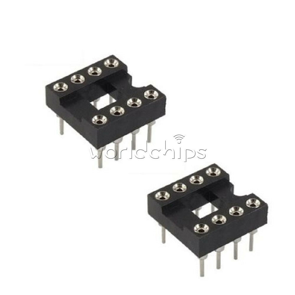 100PCS 8Pin Round IC DIP SIP Sockets Adaptor Solder Type plated machined