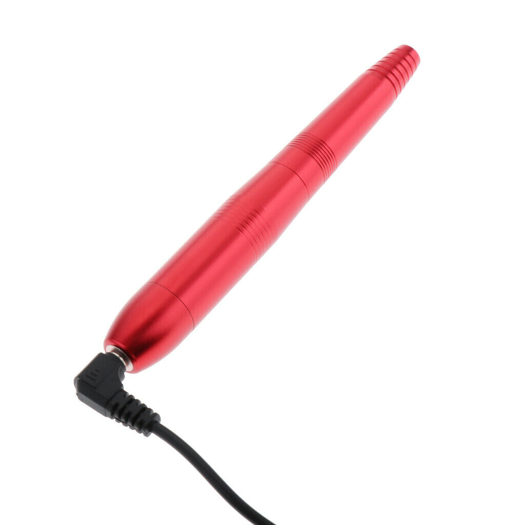 Electric Nail Drill File Machine Kit Manicure Nail Polisher Drill Bits Brush Red