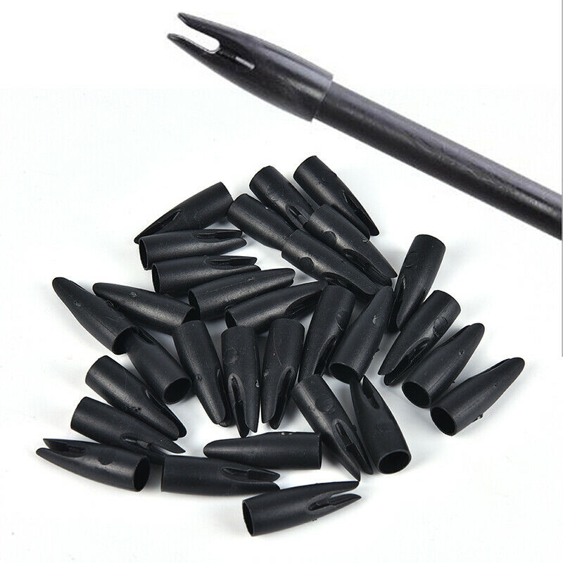 30PCS 8mm Archery Arrow Nocks Plastic Tails For Wood Bamboo Shaft Bow & H.l8