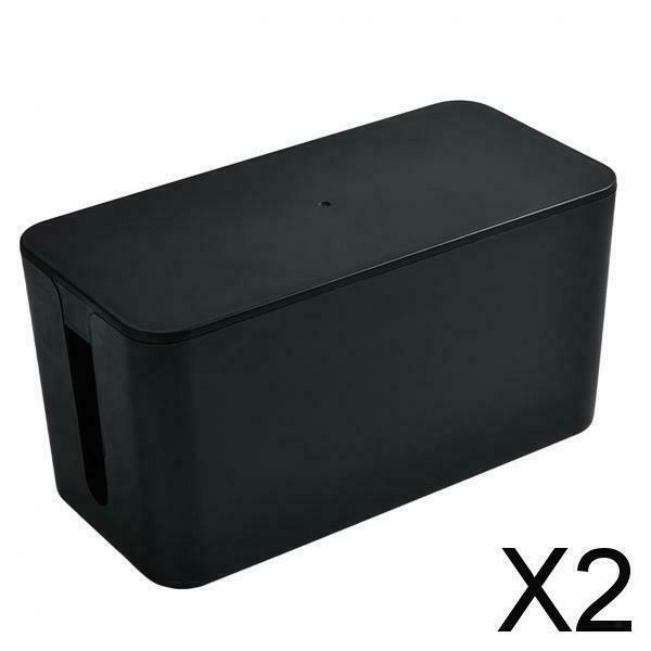 2X Multi-purpose Cable Tidy Case Management Cord Organizer Wires Keeper Black L