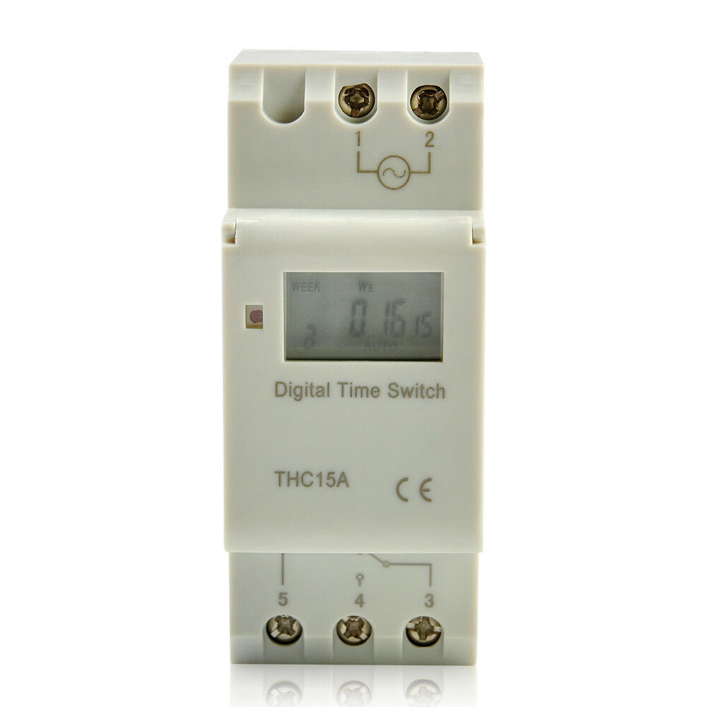 220V 16A Time Relay Switch Digital LCD DIN Programmable Weekly Rail Timer AC
