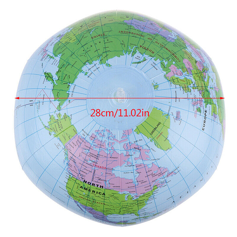 38cm Inflatable Globe World Earth Ocean Map Ball Geography Learning Beach.l8