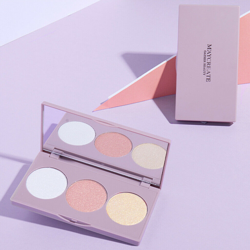 Women Highlight Contour Palette Waterproof Face Shade Shadow Buffing Powder
