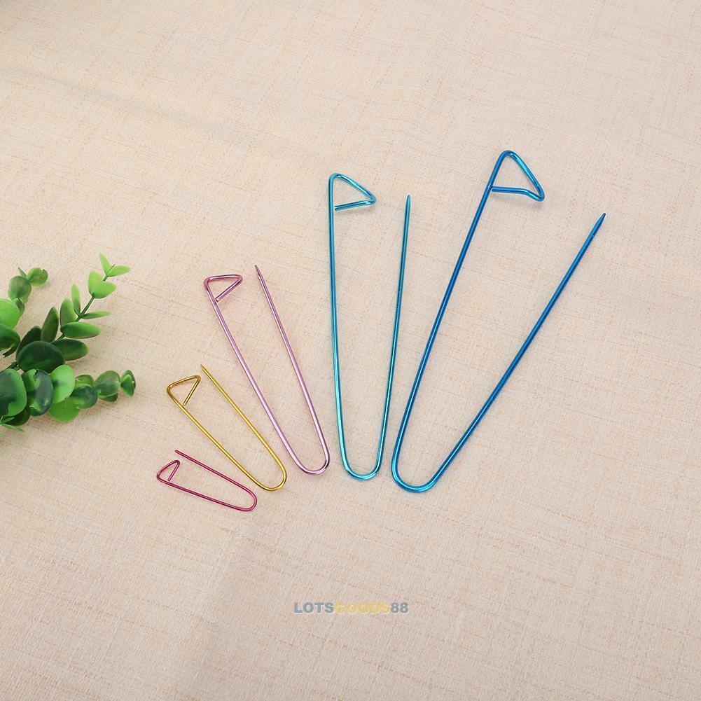 5x Aluminum Stitch Knitting Needles Crochet Hook Marker Needle Clip Craft Tool