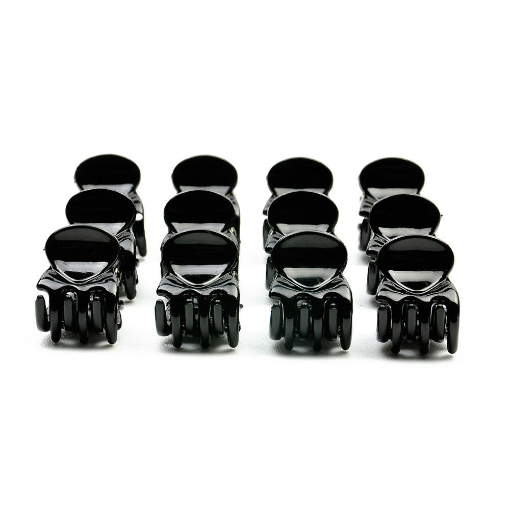 12PCS Black Plastic Mini Hairpin 6 Claws Hair Clip Clamp Accessories For Ladies