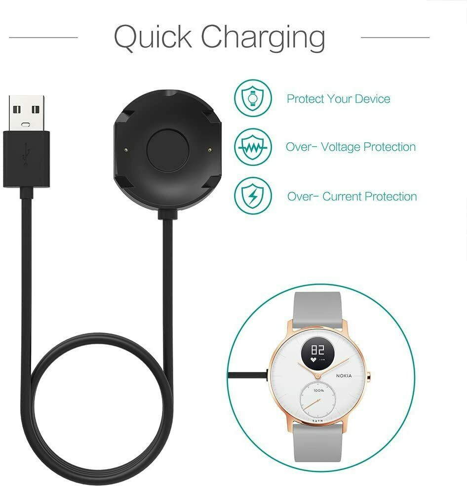 USB Charging Cable for Nokia Steel HR Smartwatch Charger Dock Station Cradle SUK