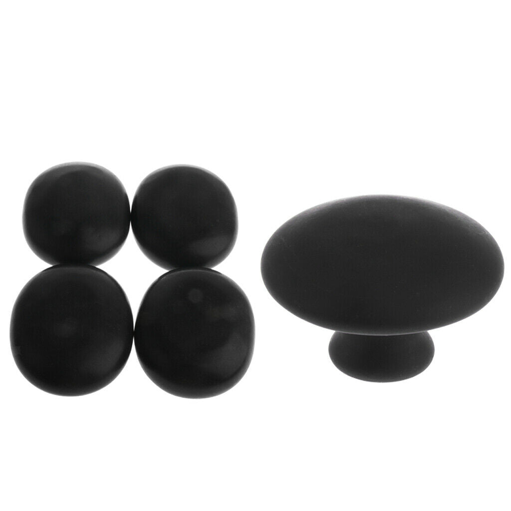 5 Pieces Hot Spa Rock Basalt Therapy Massage   Natural Stones Set Black