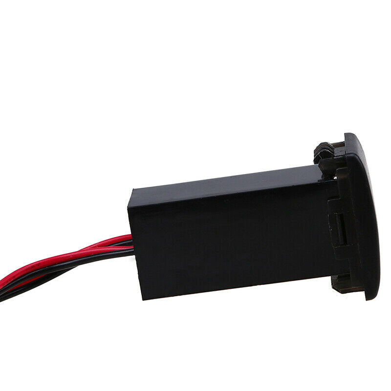 12V Car Auto USB Charging Car Charger Black with LED Voltmeter & Wire For Mazda