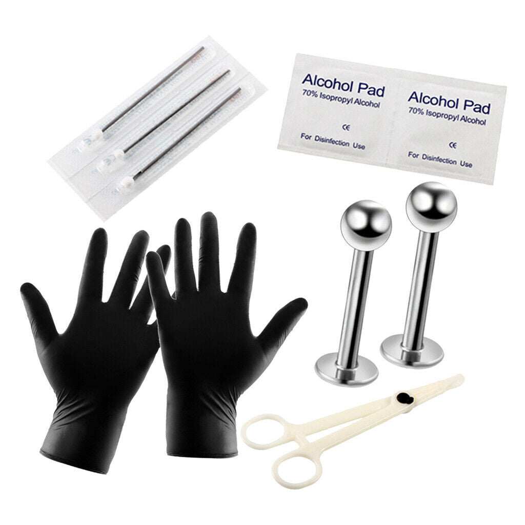 10pcs/Set Body Piercing Tool Kit Ear Nose Navel Nipple Needles Style 3