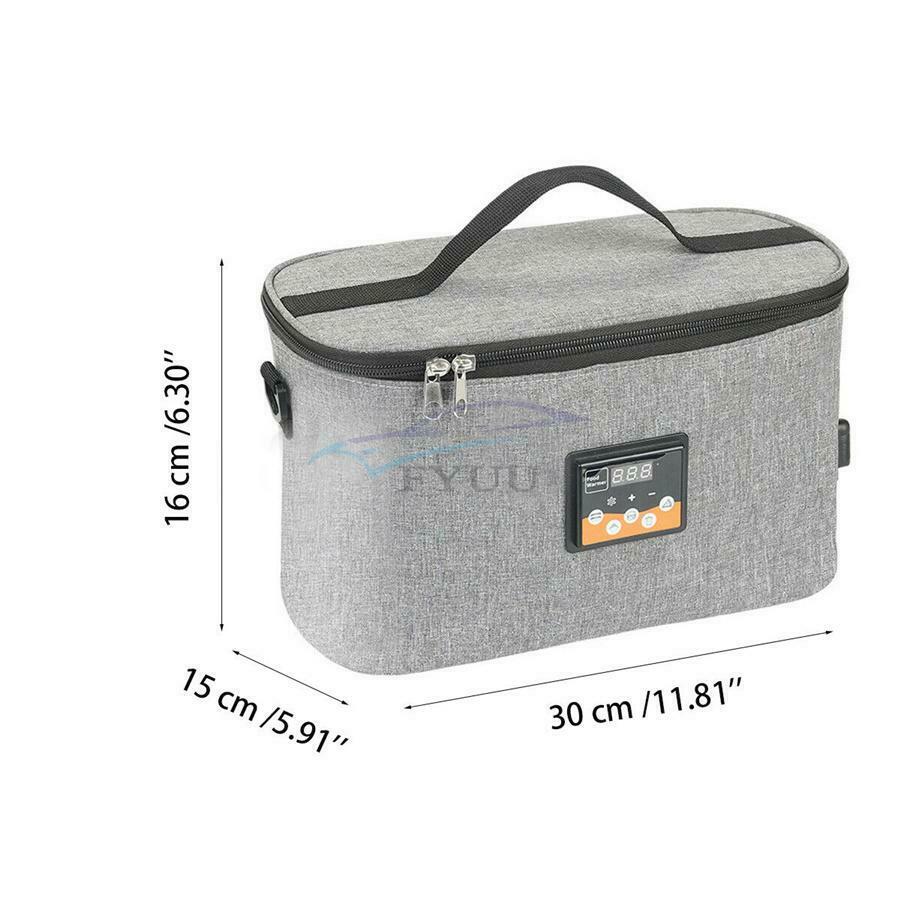 11.81''×5.91''×6.30'' Waterproof 12V Foldable Lunch Box Food Heating Bag For Car