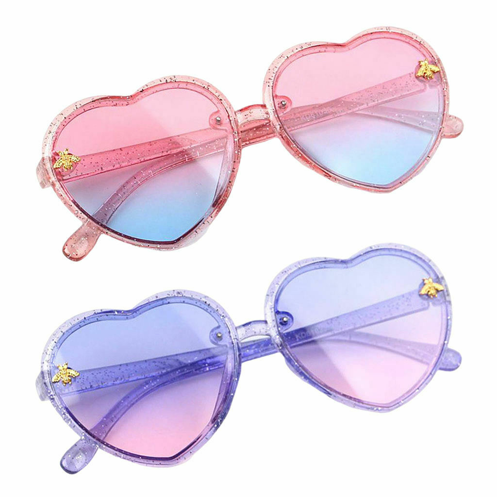 2x Heart Shape Kids Sunglasses Eyewear for Children Eyeglasses Eyeware