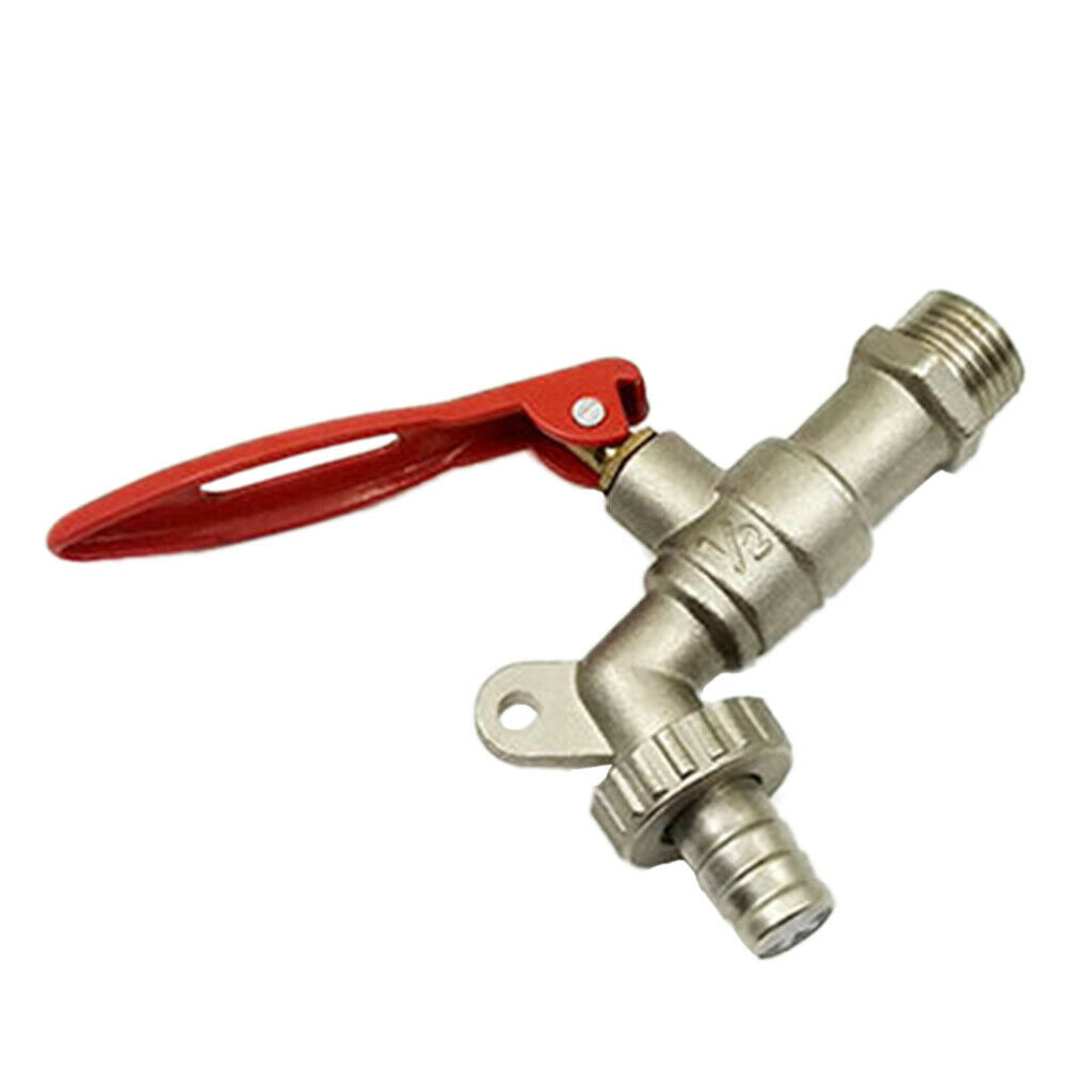 2 pieces Home Garden Locked Faucet Water Tap 1/2 inch DN15 Male Thread - Heavy