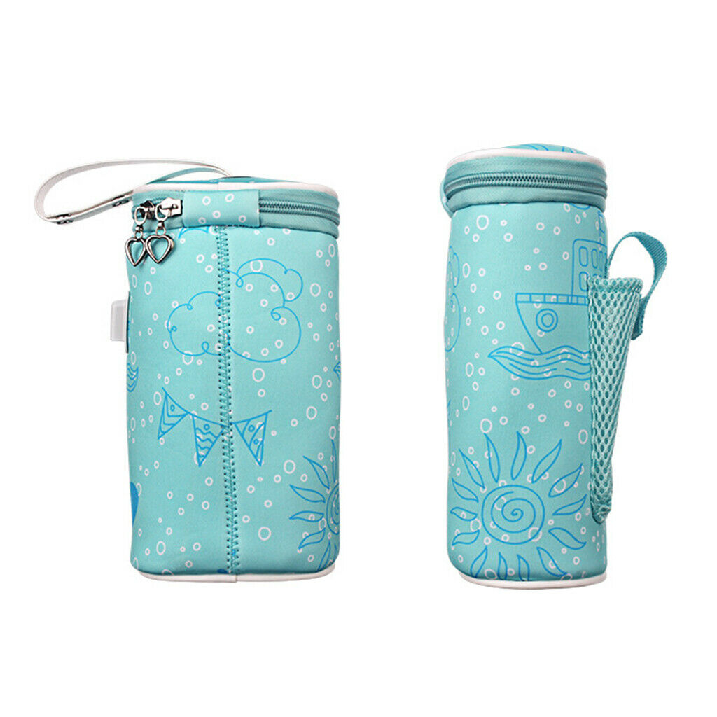 Portable Mummy Feeding Bottle Warmer USB Heating Baby Bottle Bag Pouch