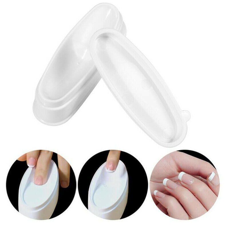 French Smile Line Sculpture Tips Acrylic Guide Box Dip Tray Mold Nail Art ToSJ