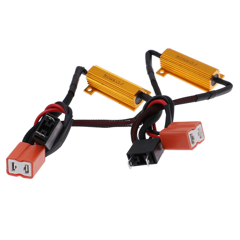 2Pcs H7 50W 6Ω LED decoder car load resistor warning canceller decoder light BDA