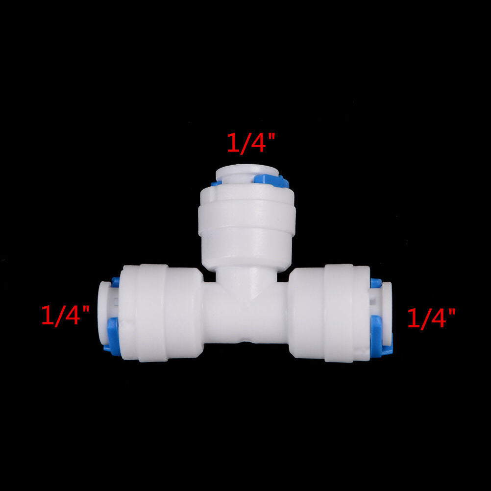 5pcs/lot 1/4" tube OD Hose Type T Qucik Connector RO Water Connector T xJSJCA
