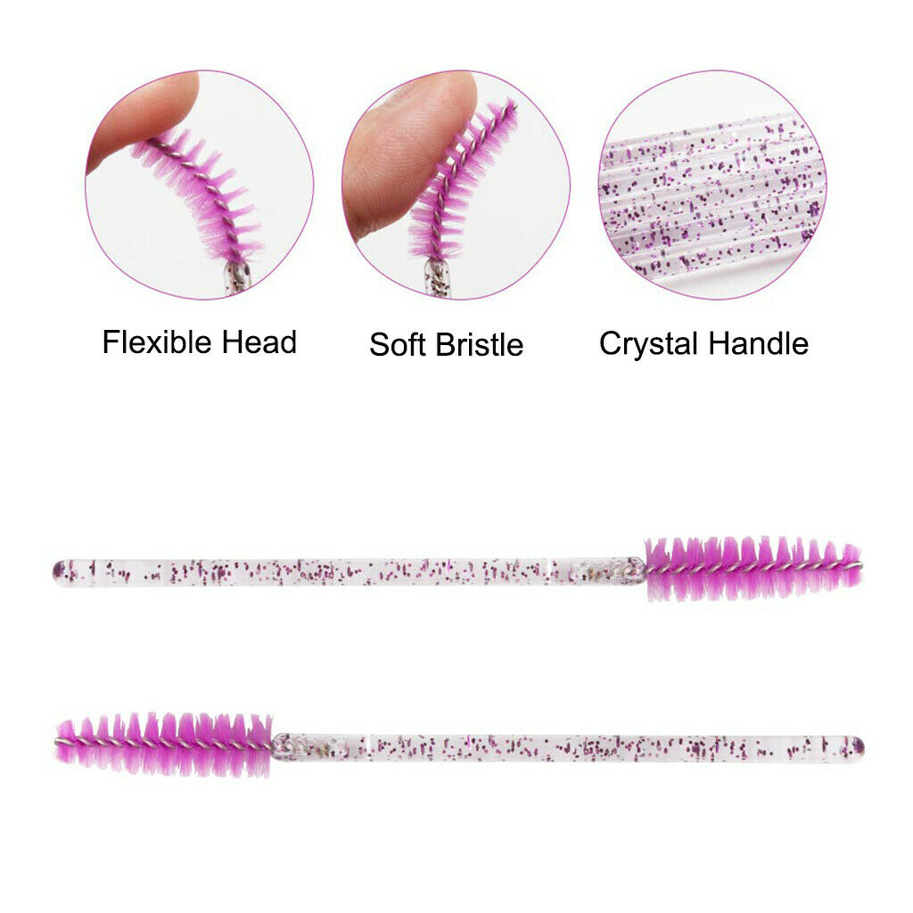 Set of 200 Eye Lash Brushes Crystal Rod Mascara Wands Lash Makeup Tool