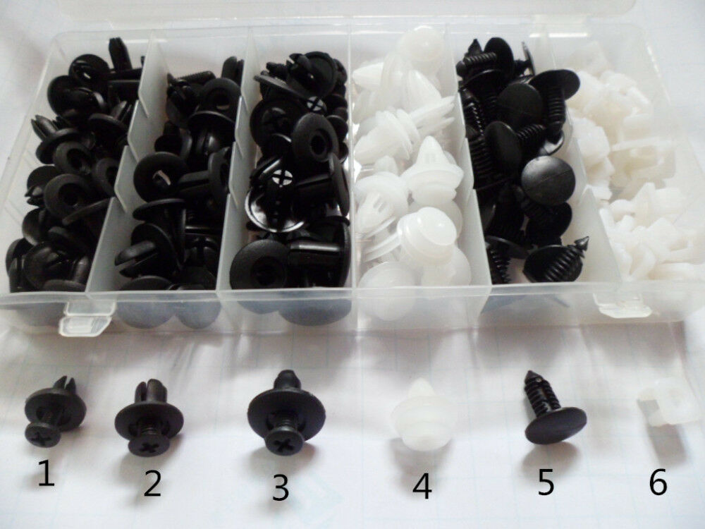 150pc 6Sizes Vehicle Retainer Push Pin Rivet Trim Clip Panel Moulding Assortment