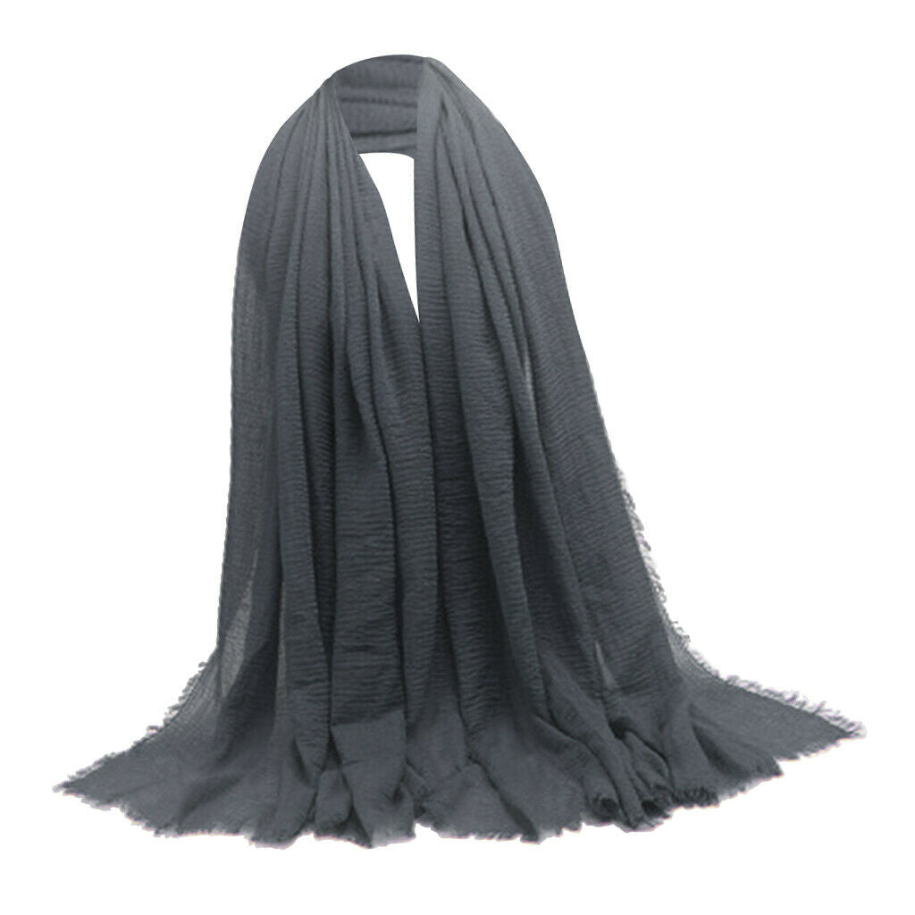 6x Womens Stylish Fashion Soft Long Scarf Pleated Hijab Shawl Headscarf Wrap