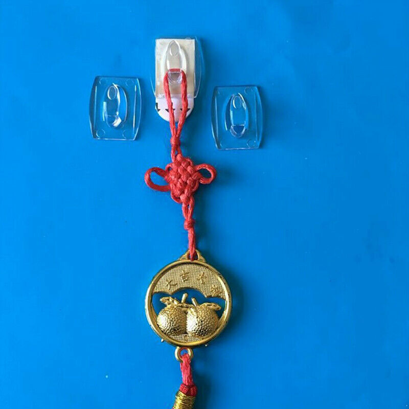 6Pcs Wall Hooks Clips Self Adhisive Strips Damage Free Decorating Hangers.l8