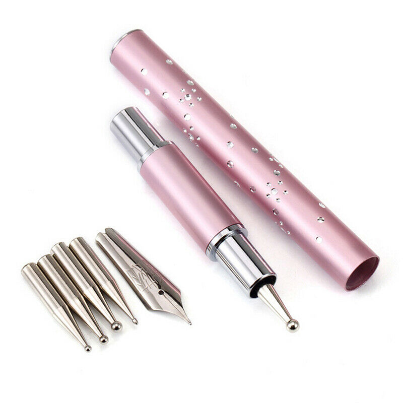 6 Heads Stainless Steel Dotting Pens Rhinestone Picker Pencil Nail Art To GN XC
