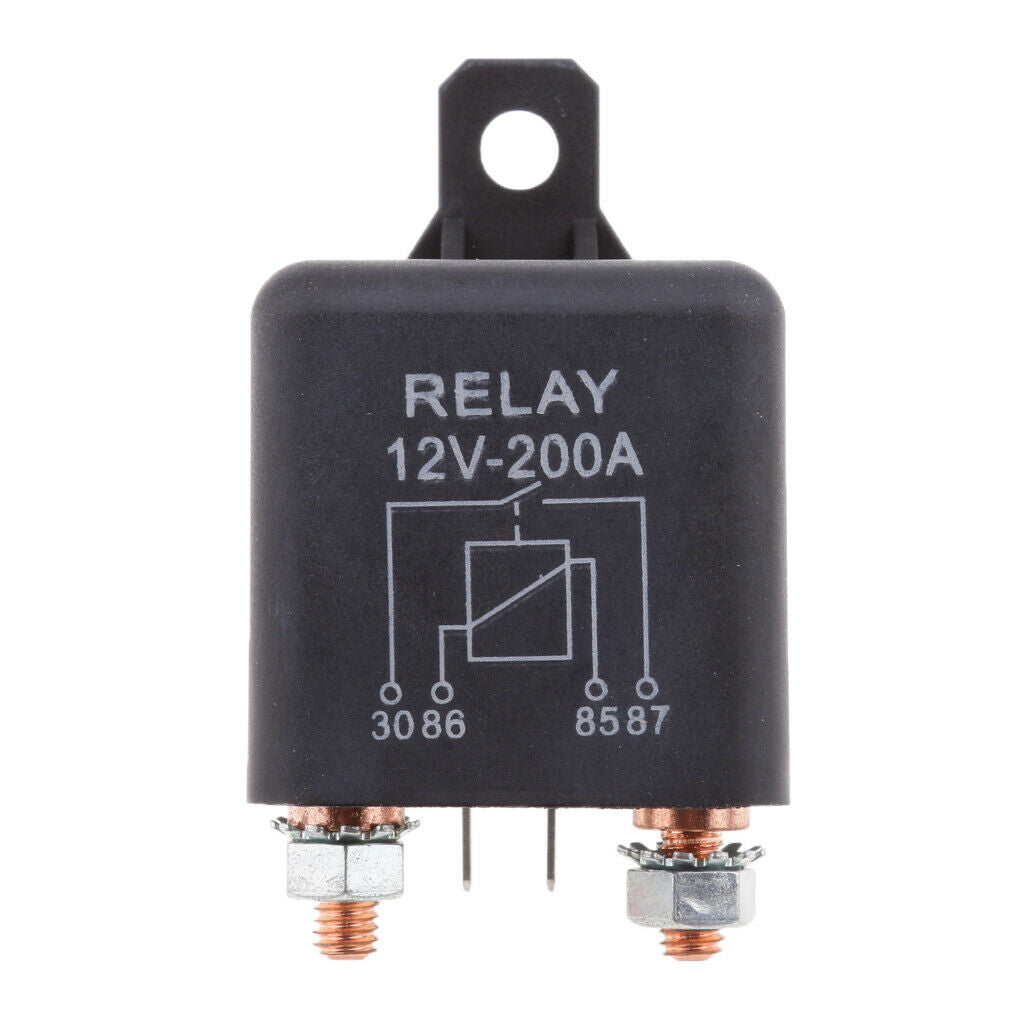 200A Starter Relay Solenoid Relay Switch 1/4" Studs for Split Charging