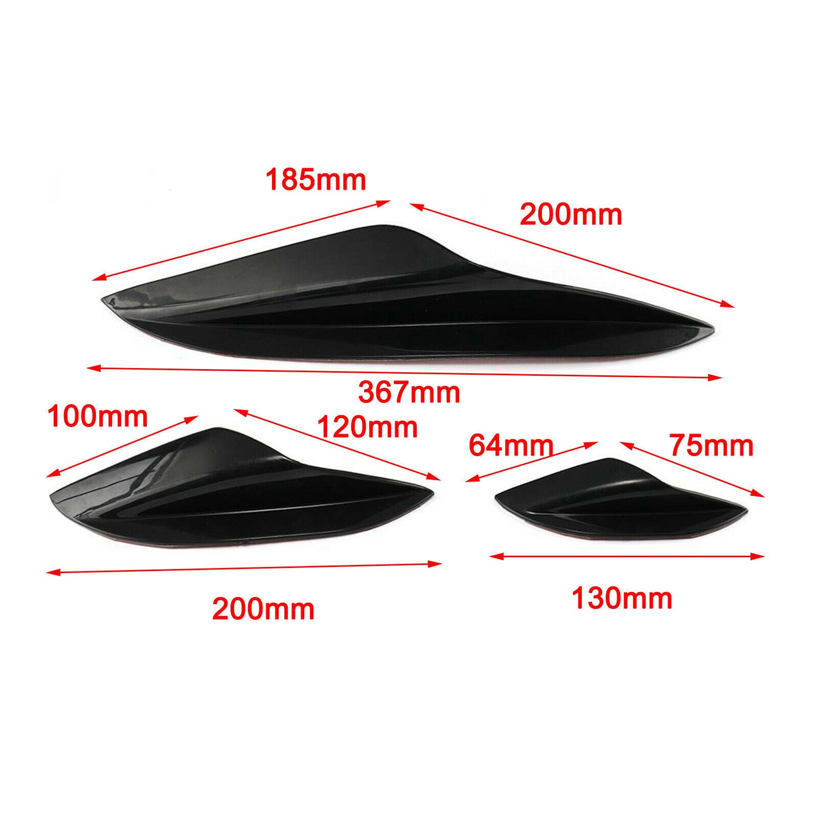 Universal Exterior Front Bumper Lip Splitter Fins Spoiler Canards Truck SUV