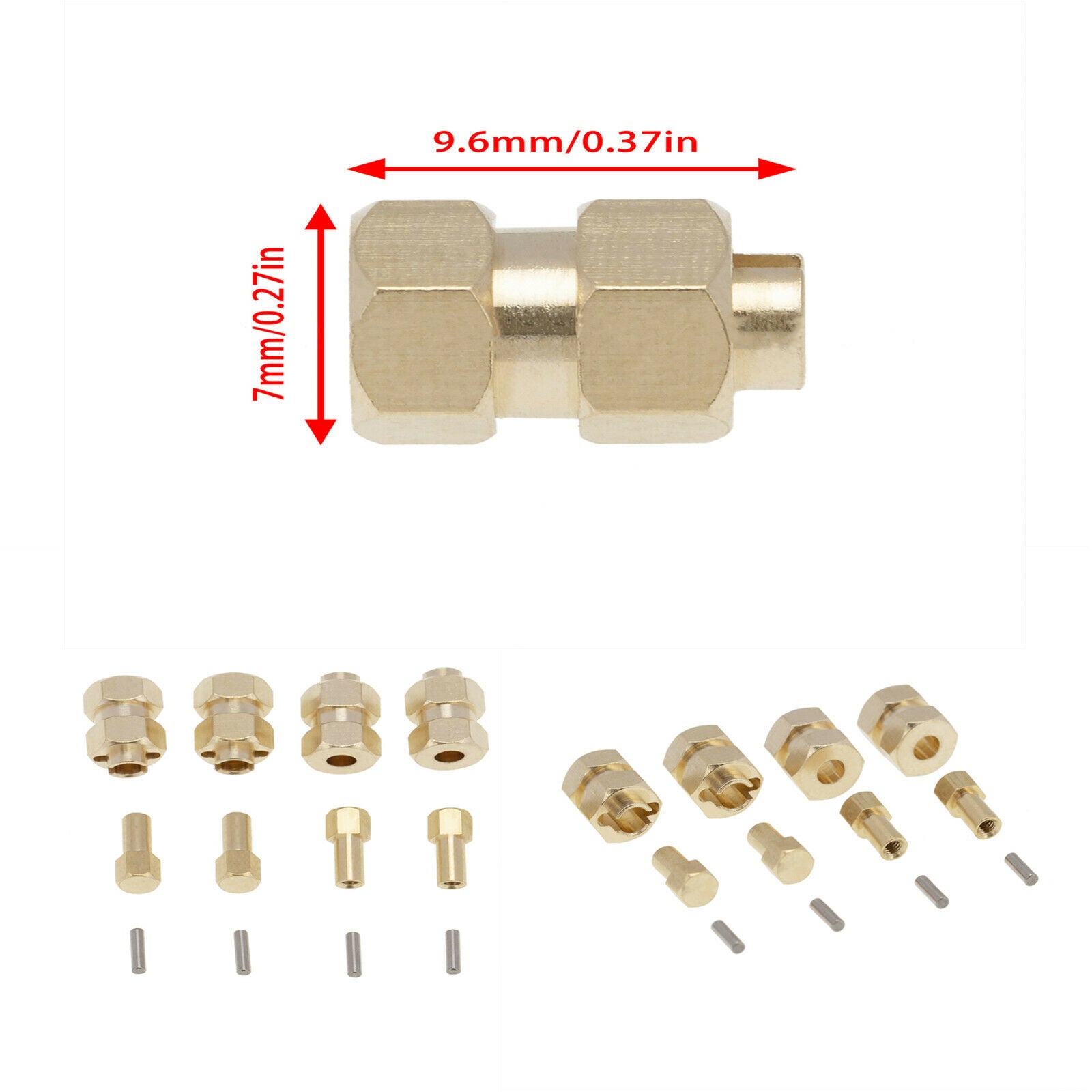 For Axial SCX24 90081 AXI90081 RC Crawler Brass Coupler Counterweight Combiners