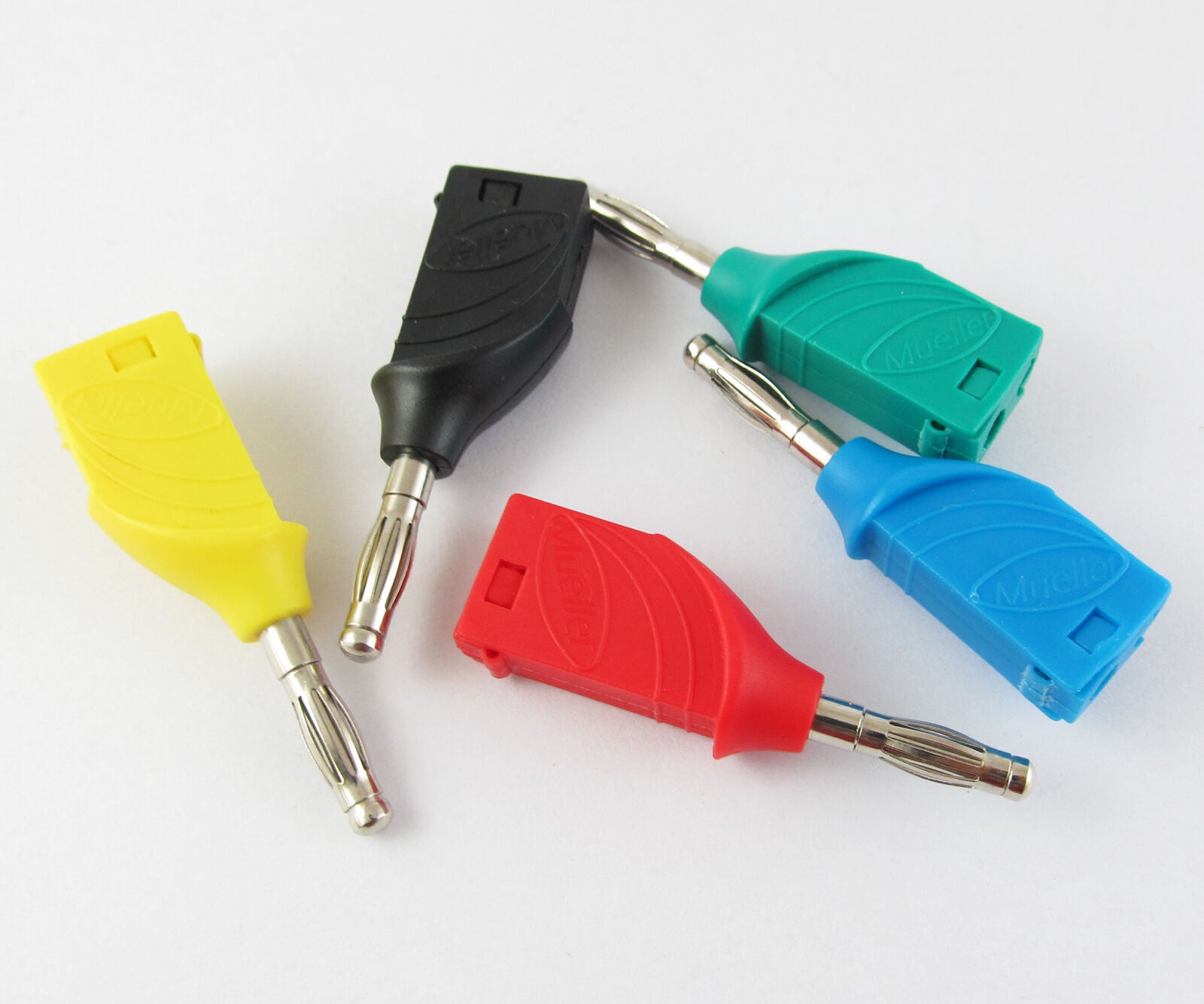 5pcs High Quality Mueller Radioshack Stackable 4mm Banana Plug 5 Colors