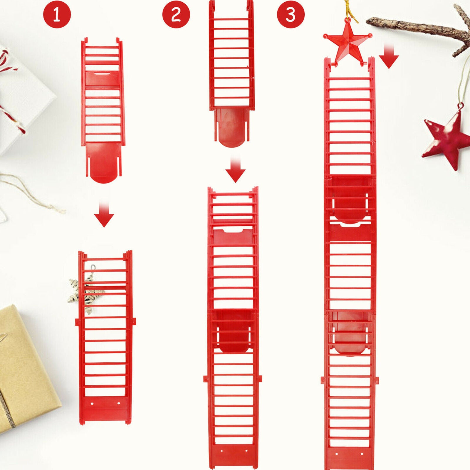 Animated Musical Santa Claus Electric Climbing Ladder Tree Christmas Decor Light