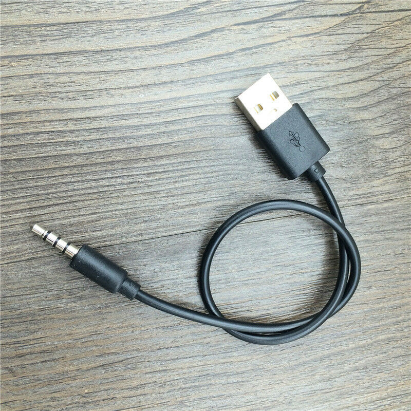 3.5mm AUX Audio To USB 2.0 Male Charger Cable Adapter Headphone Cord For Car MP3