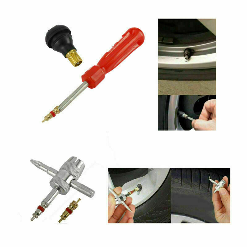 54pcs/Kit Tire Valve Stem Installation Tool Remover Repair Puller Car Plug Core