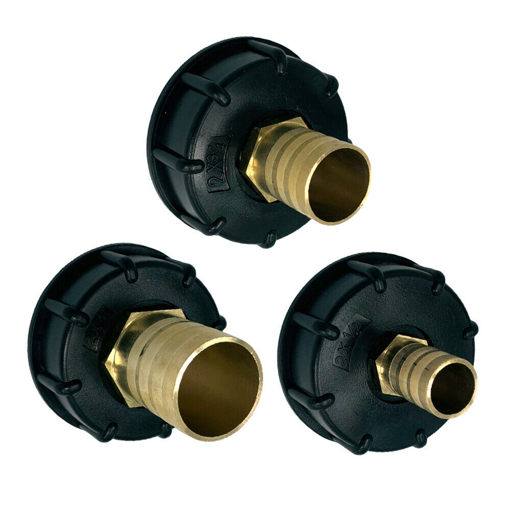 2Pcs IBC 1000L Water Tank Fitting Connector 1/2" 1" Brass Hose Adapter