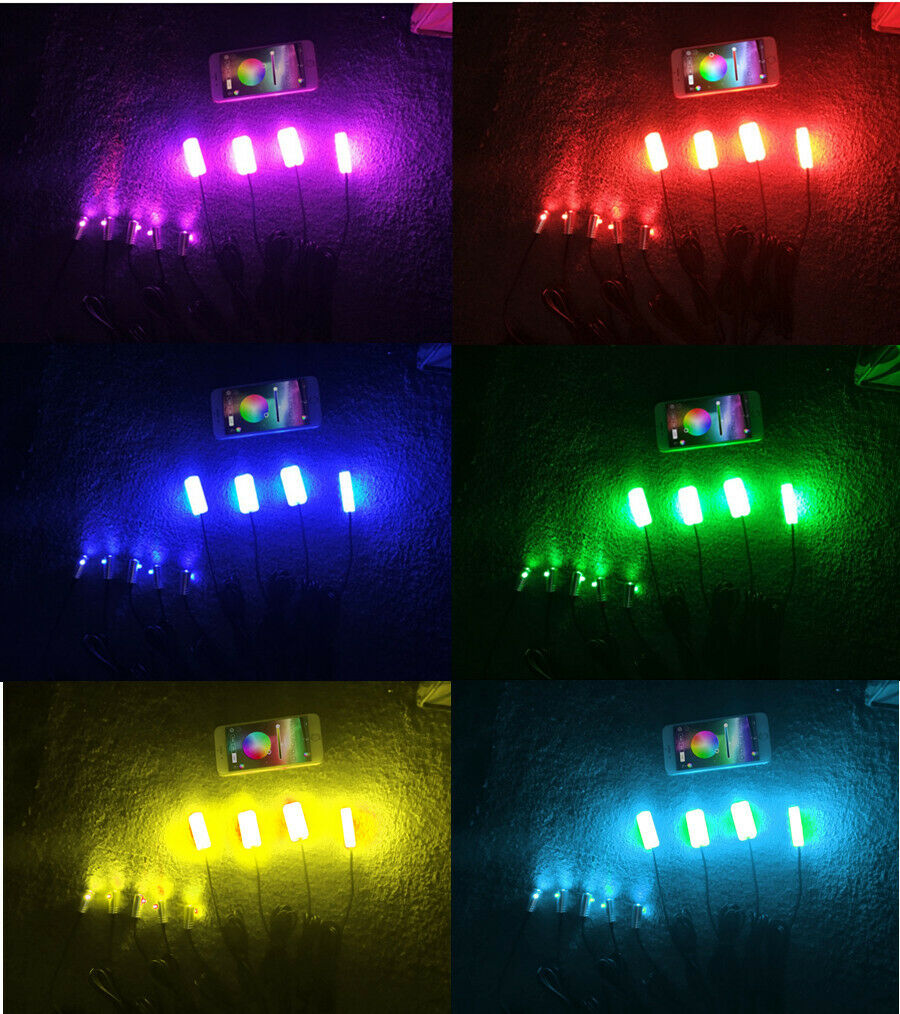 9in1 RGB LED 6M Car Interior Decor Neon EL Fiber Optical Strip Light App Control
