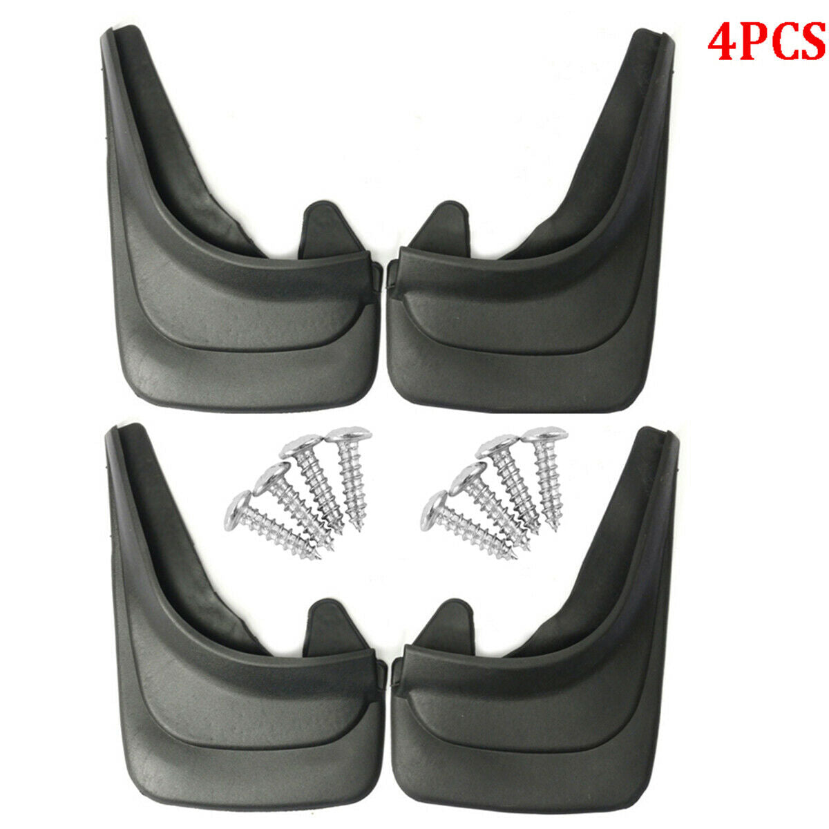4PCS Black ABS Soft Plastic Truck Mud Flap Guards Fender For Truck RV Universal