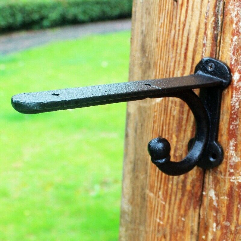Cast Iron Hanging Wall Mounted Basket Bracket Plant Pot Hook Craft Adorn Garden